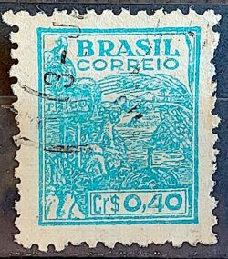 Selo Regular Cod RHM 466 Netinha Trigo Cr$ 0,40 Filigrana Q 1946 Circulado 1