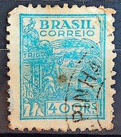 Selo Regular Cod RHM 466 Netinha Trigo Cr$ 0,40 Filigrana Q 1946 Circulado 10