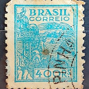 Selo Regular Cod RHM 466 Netinha Trigo Cr$ 0,40 Filigrana Q 1946 Circulado 10