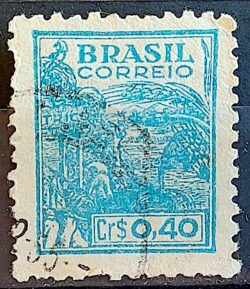 Selo Regular Cod RHM 466 Netinha Trigo Cr$ 0,40 Filigrana Q 1946 Circulado 3