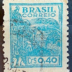 Selo Regular Cod RHM 466 Netinha Trigo Cr$ 0,40 Filigrana Q 1946 Circulado 3