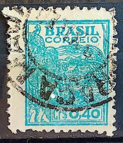 Selo Regular Cod RHM 466 Netinha Trigo Cr$ 0,40 Filigrana Q 1946 Circulado 4
