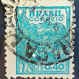 Selo Regular Cod RHM 466 Netinha Trigo Cr$ 0,40 Filigrana Q 1946 Circulado 4
