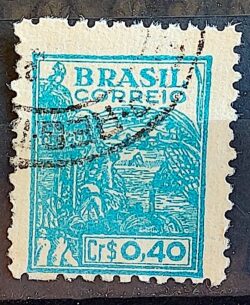 Selo Regular Cod RHM 466 Netinha Trigo Cr$ 0,40 Filigrana Q 1946 Circulado 5