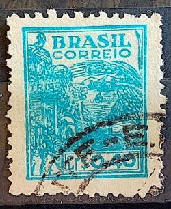 Selo Regular Cod RHM 466 Netinha Trigo Cr$ 0,40 Filigrana Q 1946 Circulado 6