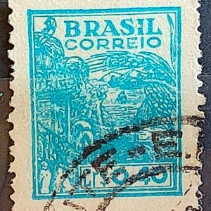 Selo Regular Cod RHM 466 Netinha Trigo Cr$ 0,40 Filigrana Q 1946 Circulado 6