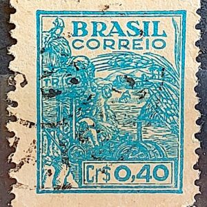 Selo Regular Cod RHM 466 Netinha Trigo Cr$ 0,40 Filigrana Q 1946 Circulado 7