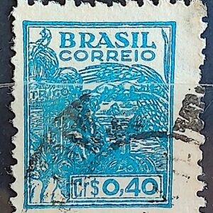Selo Regular Cod RHM 466 Netinha Trigo Cr$ 0,40 Filigrana Q 1946 Circulado 9