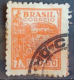 Selo Regular Cod RHM 467 Netinha Trigo Cr$ 0,50 Filigrana Q 1949 Circulado 1