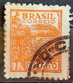 Selo Regular Cod RHM 467 Netinha Trigo Cr$ 0,50 Filigrana Q 1949 Circulado 2