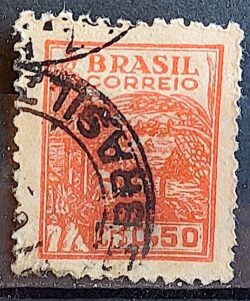Selo Regular Cod RHM 467 Netinha Trigo Cr$ 0,50 Filigrana Q 1949 Circulado 3