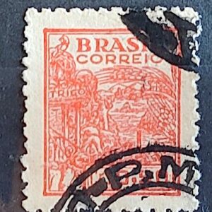 Selo Regular Cod RHM 467 Netinha Trigo Cr$ 0,50 Filigrana Q 1949 Circulado 4