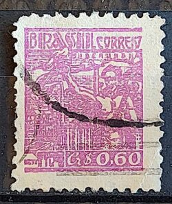 Selo Regular Cod RHM 468 Netinha Siderurgia Cr$ 0,60 Filigrana Q 1948 Circulado 10