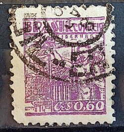 Selo Regular Cod RHM 468 Netinha Siderurgia Cr$ 0,60 Filigrana Q 1948 Circulado 2