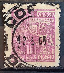 Selo Regular Cod RHM 468 Netinha Siderurgia Cr$ 0,60 Filigrana Q 1948 Circulado 4