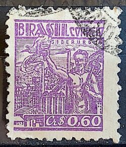 Selo Regular Cod RHM 468 Netinha Siderurgia Cr$ 0,60 Filigrana Q 1948 Circulado 9