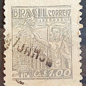 Selo Regular Cod RHM 470 Netinha Siderurgia Cr$ 1,00 Filigrana Q 1947 Circulado 3