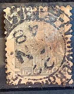 Selo Regular Cod RHM 470 Netinha Siderurgia Cr$ 1,00 Filigrana Q 1947 Circulado 4