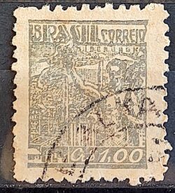 Selo Regular Cod RHM 470 Netinha Siderurgia Cr$ 1,00 Filigrana Q 1947 Circulado 6