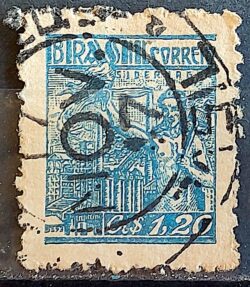 Selo Regular Cod RHM 471 Netinha Siderurgia Cr$ 1,20 Filigrana Q 1947 Circulado 2