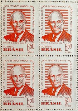 A 91 Selo Presidente dos Estados Unidos Eisenhower 1960 Quadra