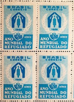 A 92 Selo Ano Mundial do Refugiado 1960 Quadra