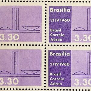 A 93 Selo Aereo Inauguracao de Brasilia Congresso Nacional 1960 Quadra