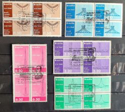 A 93 Selo Aereo Inauguracao de Brasilia Congresso Nacional 1960 Quadra CBC BSB Serie Completa