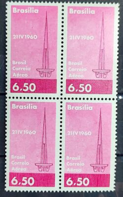 A 95 Selo Aereo Inauguracao de Brasilia Torre de TV Comunicacao 1960 Quadra 2
