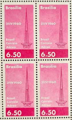 A 95 Selo Aereo Inauguracao de Brasilia Torre de TV Comunicacao 1960 Quadra