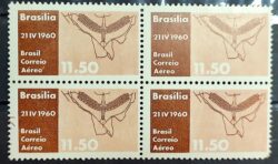 A 96 Selo Aereo Inauguracao de Brasilia Plano Piloto 1960 Quadra