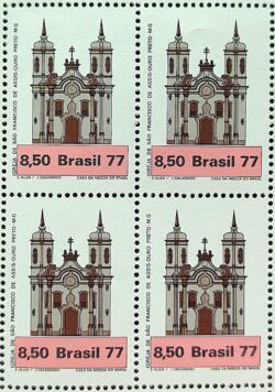 C 1026 Selo Arquitetura Religiosa Igreja Ouro Preto Religiao 1977 Quadra
