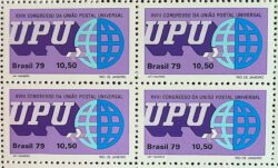 C 1107 Selo Congresso da UPU Uniao Postal Universal Servico Postal 1979 Quadra