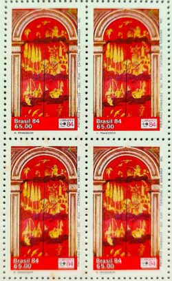 C 1390 Selo Lubrapex Portugal Pintura Sacra China Mariana 1984 Quadra