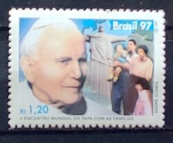 C 2043 Selo Encontro Mundial do Papa com as Familias Religiao 1997