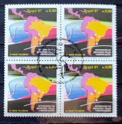 C 2046 Selo Integracao Mercosul Comunicacao Telebras Mapa 1997 Quadra CBC