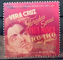 C 2147 Selo Cinema Brasileiro Filme Mazzaropi Chapeu 1998