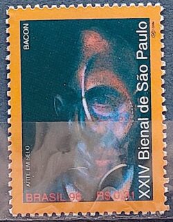 C 2162 Selo Bienal de Sao Paulo Bacon Arte 1998
