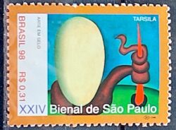 C 2164 Selo Bienal de Sao Paulo Tarsila do Amaral Arte 1998