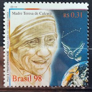 C 2173 Selo Paz e Fraternidade Madre Teresa de Calcuta Religiao 1998