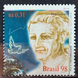 C 2174 Selo Paz e Fraternidade Frei Galvao Religiao 1998