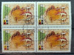 C 2193 Selo Vale dos Dinossauros Sousa Paraíba 1999 Quadra CBC PB
