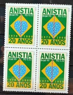 C 2209 Selo Anistia Bandeira Direito Justica 1999 Quadra