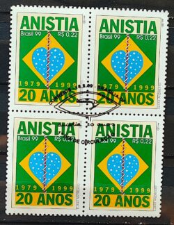 C 2209 Selo Anistia Bandeira Direito Justica 1999 Quadra CBC DF