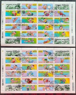 C 2301 Selo Esportes Olimpicos Olimpiadas Turma da Monica Quadrinhos Desenho Crianca 2000 Folha CBC SP