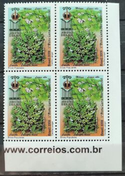 C 2751 Selo 200 Anos do Jardim Botanico Flora 2008 Quadra Vinheta Site