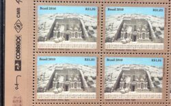 C 3001 Selo Relacoes Diplomaticas Egito Templo Abu Simbel Nubia 2010 Quadra Vinheta Correios