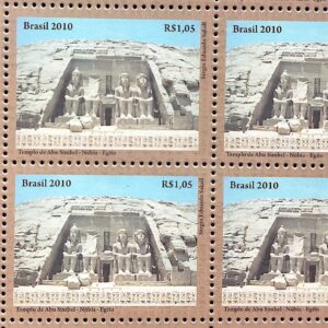 C 3001 Selo Relacoes Diplomaticas Egito Templo Abu Simbel Nubia 2010 Quadra Vinheta Correios
