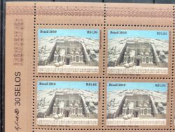 C 3001 Selo Relacoes Diplomaticas Egito Templo Abu Simbel Nubia 2010 Quadra Vinheta Desenhos