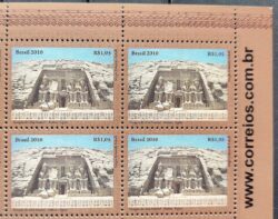 C 3001 Selo Relacoes Diplomaticas Egito Templo Abu Simbel Nubia 2010 Quadra Vinheta Site